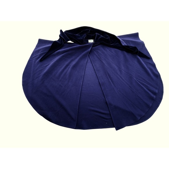 Hourihan Navy Blue Irish Walking Cape Velvet Hood Wool Cashmere One Size Luxury - Picture 8 of 13